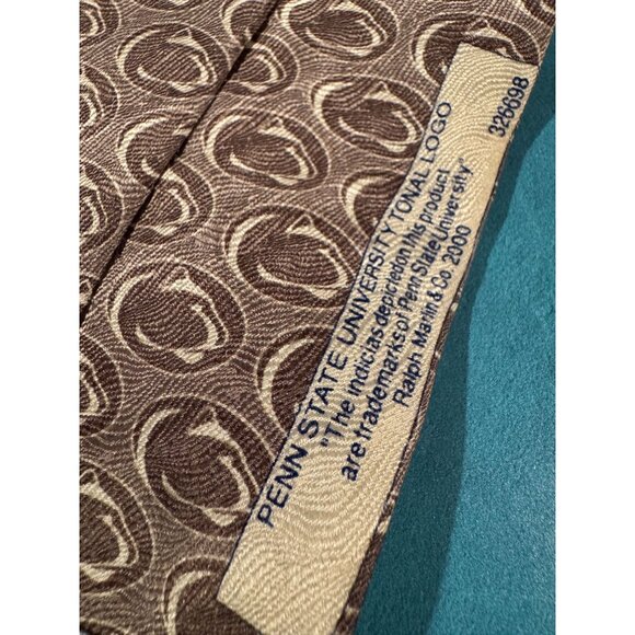 Penn State Nittany Lions RM Sports 100% Silk Tie Made in USA – Tonal Logo – 2000 - Picture 5 of 7